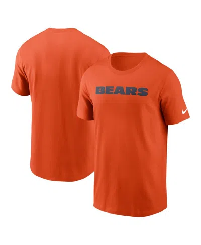 NIKE MEN'S ORANGE CHICAGO BEARS PRIMETIME WORDMARK ESSENTIAL T-SHIRT