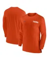 Nike Men's Orange Clemson Tigers 2024 Sideline Coach Uv Performance Long Sleeve T-shirt In Orange,white