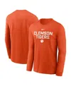 Nike Clemson Sideline  Men's Dri-fit College Long-sleeve T-shirt In Orange