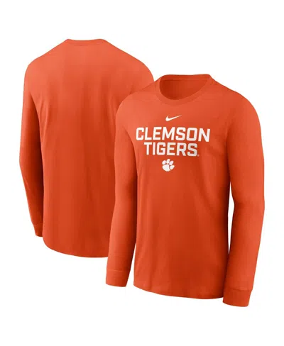 NIKE MEN'S ORANGE CLEMSON TIGERS 2025 SIDELINE PERFORMANCE LONG SLEEVE T-SHIRT