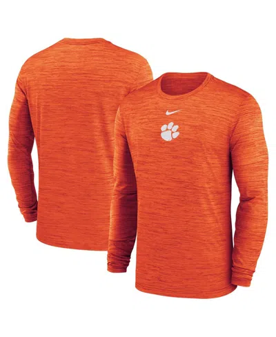 Nike Men's Orange Clemson Tigers 2025 Sideline Velocity Performance Long Sleeve T-shirt