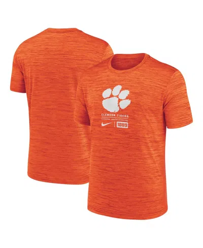 Nike Men's Orange Clemson Tigers Campus Center Block Velocity Performance T-shirt
