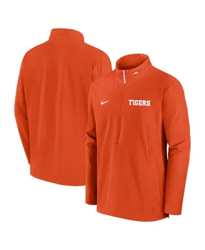 Nike Men's Orange Clemson Tigers Sideline Coaches Quarter-zip Jacket