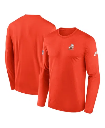 Nike Orange Cleveland Browns Legend Small Logo Performance Long Sleeve T-shirt
