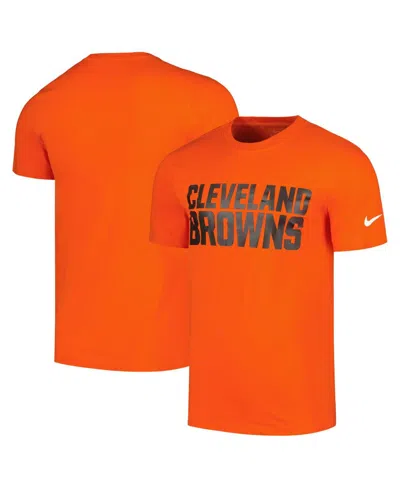 Nike Men's Orange Cleveland Browns Primetime Wordmark Essential T-shirt