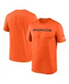 Nike Orange Denver Broncos Primetime Legend Wordmark Performance T-shirt In Orange
