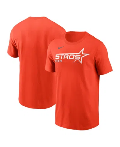 NIKE MEN'S ORANGE HOUSTON ASTROS 2025 CITY CONNECT WORDMARK PERFORMANCE T-SHIRT