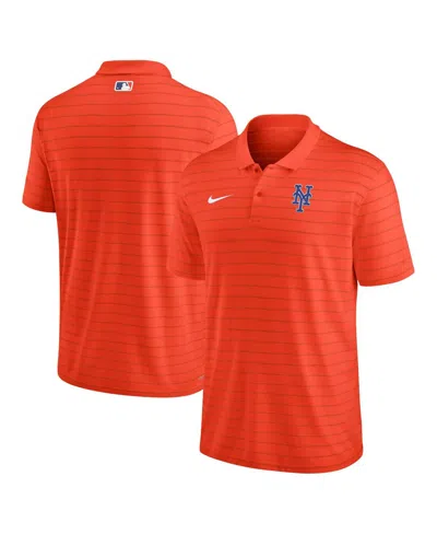 Nike Men's Orange New York Mets Authentic Collection Victory Striped Performance Polo