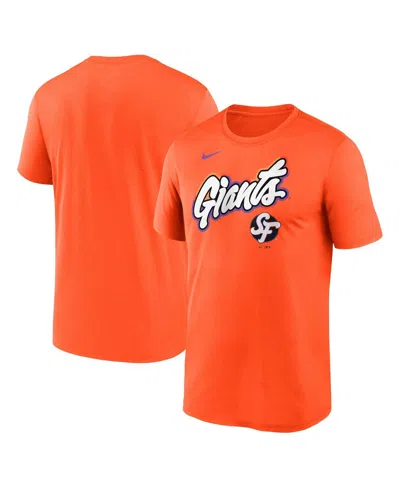 NIKE MEN'S ORANGE SAN FRANCISCO GIANTS 2025 CITY CONNECT TEAM PHRASE LEGEND PERFORMANCE T-SHIRT