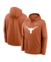 Nike Men's Orange Texas Longhorns Primetime Evergreen Club Fleece Pullover Hoodie In Burnt Orange