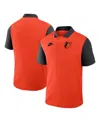 Nike Men's Orange/black Baltimore Orioles Cooperstown Collection Color Block Victory Performance Polo Shi