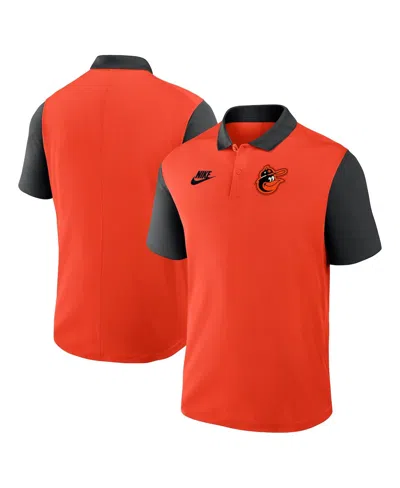 Nike Men's Orange/black Baltimore Orioles Cooperstown Collection Color Block Victory Performance Polo Shi In Multi