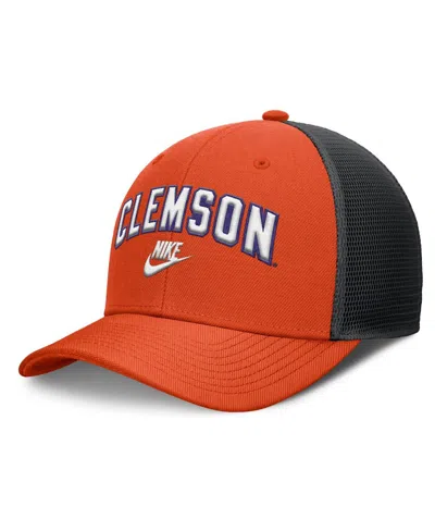 Nike Men's Orange/black Clemson Tigers Legacy Arch Rise Performance Trucker Adjustable Hat In Multi