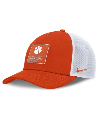 NIKE MEN'S ORANGE/WHITE CLEMSON TIGERS 2025 ON-FIELD RISE ENGINEERED TRUCKER ADJUSTABLE HAT