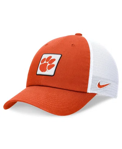 Nike Men's Orange/white Clemson Tigers Primetime Club Trucker Adjustable Hat In Orange,white