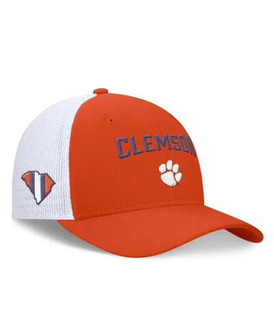 Nike Men's Orange/white Clemson Tigers Primetime Rise City Trucker Adjustable Hat In Orange,white