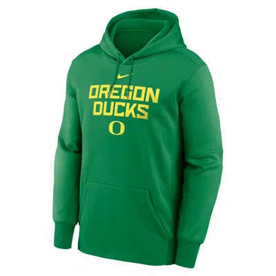 Nike Men's Oregon Team Stacked Menâs  Therma College Pullover Hoodie In Green