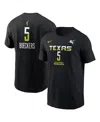 NIKE MEN'S PAIGE BUECKERS BLACK DALLAS WINGS 2025 WNBA DRAFT REBEL EDITION NAME NUMBER T-SHIRT