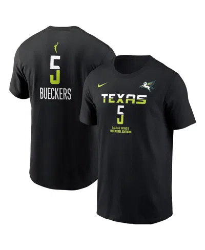 Nike Men's Paige Bueckers Black Dallas Wings 2025 Wnba Draft Rebel Edition Name Number T-shirt