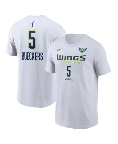 Nike Men's Paige Bueckers White Dallas Wings 2025 Wnba Draft Heroine Edition Name Number T-shirt