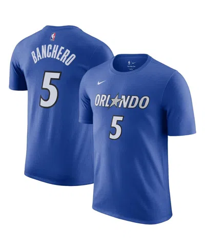 Nike Men's Paolo Banchero Blue Orlando Magic Icon Edition Name Number T-shirt