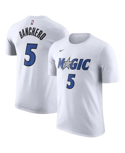 Nike Men's Paolo Banchero White Orlando Magic Association Edition Name Number T-shirt