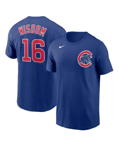Nike Men's Patrick Wisdom Royal Chicago Cubs Player Name Number T-shirt