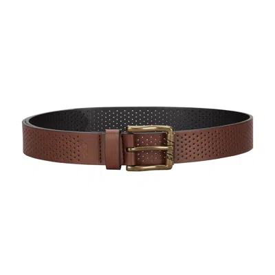Nike Men's Perforated Leather Belt In Brown