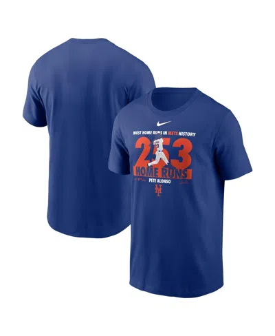 Nike Men's Pete Alonso Royal New York Mets Home Run Record T-shirt In Blue