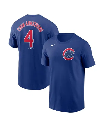 Nike Men's Pete Crow-armstrong Royal Chicago Cubs Fuse Name Number T-shirt In Blue
