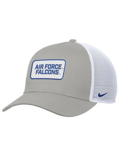 Nike Men's Pewter Air Force Falcons 2025 On-field Rise Trucker Performance Adjustable Hat In Gray
