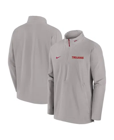 Nike Men's Pewter Usc Trojans Sideline Coaches Quarter-zip Jacket