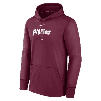 Nike Men's Philadelphia Phillies Authentic Collection Practice  Therma Mlb Pullover Hoodie In Red