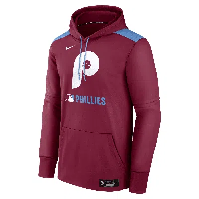 Nike Men's Philadelphia Phillies Authentic Collection  Therma Mlb Pullover Hoodie In Red