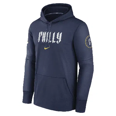 Nike Men's Philadelphia Phillies City Connect Practice  Therma Mlb Pullover Hoodie In Blue