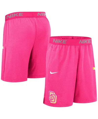 NIKE MEN'S PINK SAN DIEGO PADRES AUTHENTIC COLLECTION CITY CONNECT PERFORMANCE KNIT SHORTS