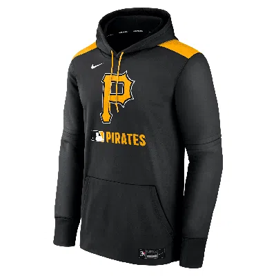 Nike Men's Pittsburgh Pirates Authentic Collection  Therma Mlb Pullover Hoodie In Black
