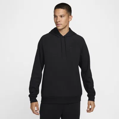 Nike Men's Primary Fleece Dri-fit Uv Pullover Performance Hoodie In Black/black