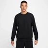 Nike Men's Primary Fleece Dri-fit Uv Performance Crew In Black/black