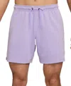 Nike Men's Primary Fleece Dri-fit Relaxed-fit Uv 7" Performance Shorts In Hydrangeas,htr,hydrangeas