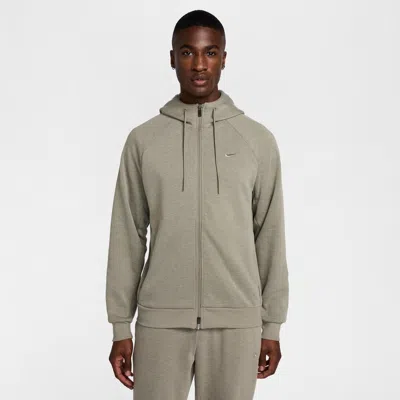Nike Men's Primary Fleece Dri-fit Uv Full-zip Performance Hoodie In Light Army/heather