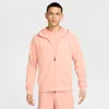 Nike Men's Primary Fleece Dri-fit Uv Full-zip Performance Hoodie In Orange
