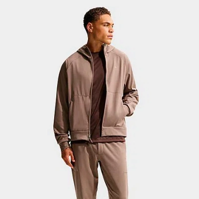 Nike Men's Primary Nanoknit Dri-fit Uv Protection Full-zip Training Hoodie In Brown