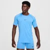 Nike Men's  Pro Dri-fit Slim Short-sleeve Top In Blue
