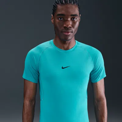 Nike Men's  Pro Dri-fit Slim Short-sleeve Top In Green