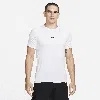 Nike Men's  Pro Dri-fit Slim Short-sleeve Top In White