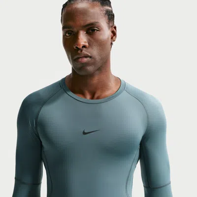 Nike Men's  Pro Dri-fit Tight Long-sleeve Fitness Top In Blue