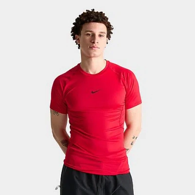 Nike Men's Pro Dri-fit Tight Short-sleeve Fitness Top In Red