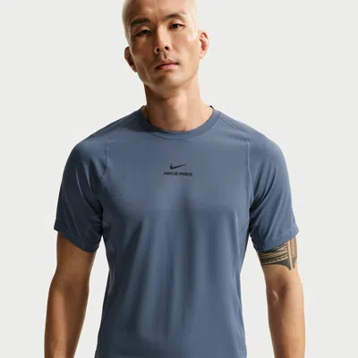 Nike Men's  Pro Training Dri-fit Short-sleeve Top In Blue