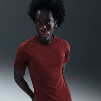 Nike Men's  Pro Training Dri-fit Short-sleeve Top In Red